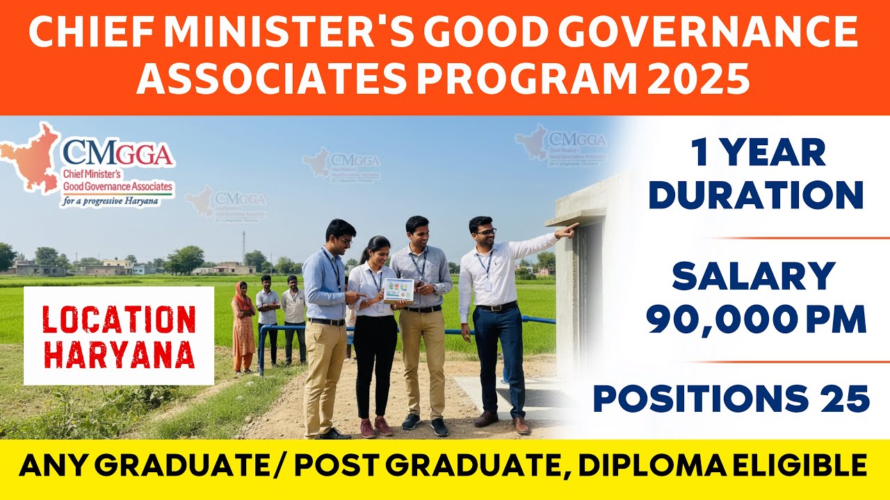 CM Fellowship Haryana 2025 | Salary 90,000 PM | CMGGA 2025 | Complete Details #govtjobs #freshers