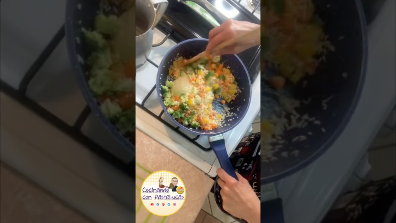 Arroz blanco con verduras #shorts #cocinandoconpastelucas #pastelucas