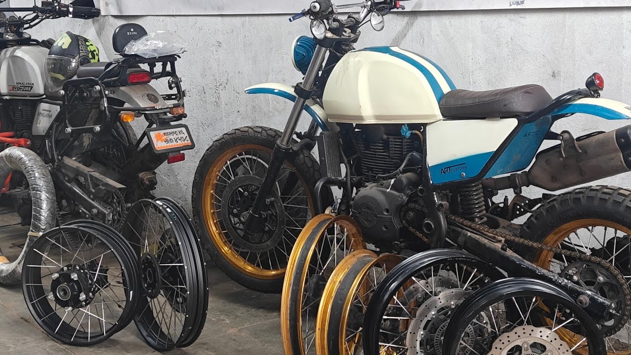 Tubeless wheels setup of Himalayan450 on Himalayan 411 .