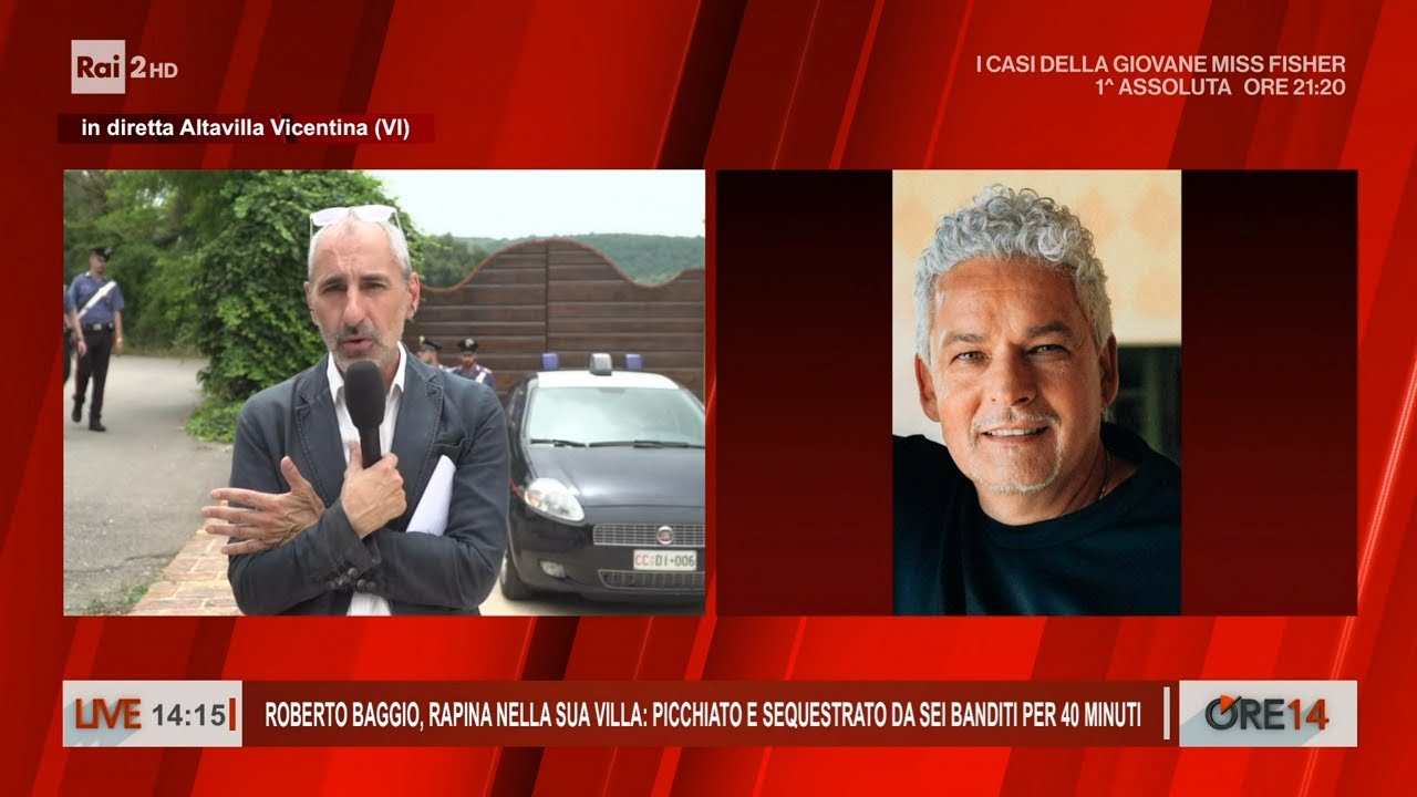 Rapina a Roberto Baggio, picchiato e sequestrato da 5 banditi per 40 minuti - Ore 14 del 21/06/2024
