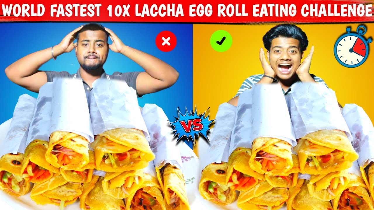 World Biggest Laccha paratha Egg roll eating show || Indian Most Famous street food eating challenge
