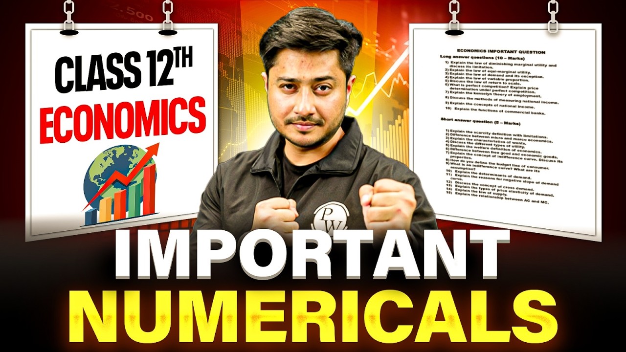 Class 12th Economics Important Numericals | Class 12 Economics Complete Numericals One Shot
