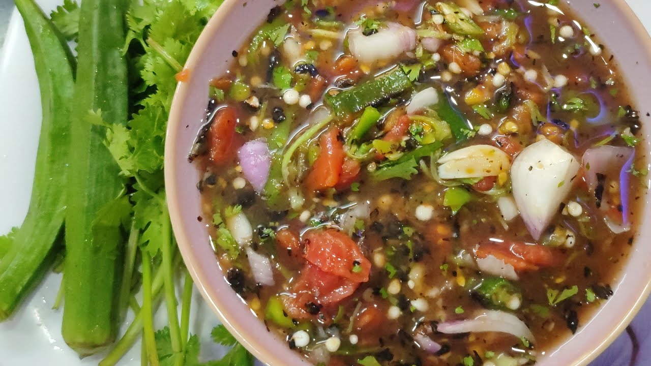 Burnt Bhindi ,Garlic &Tomato chutney💯 # 🔥కాల్చిన బెండకాయ టొమాటో పచ్చి పులుసు