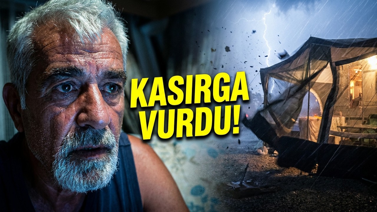 Kasırgalı fırtınalı Çekme karavan ile Suplajı Kocahasanlı Mersin kampımız