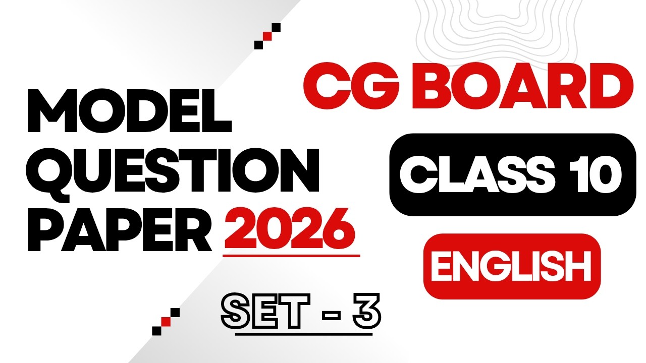 CG Board Class 10th English Model Question Paper with Solution | Set 3 | Expected Question Paper