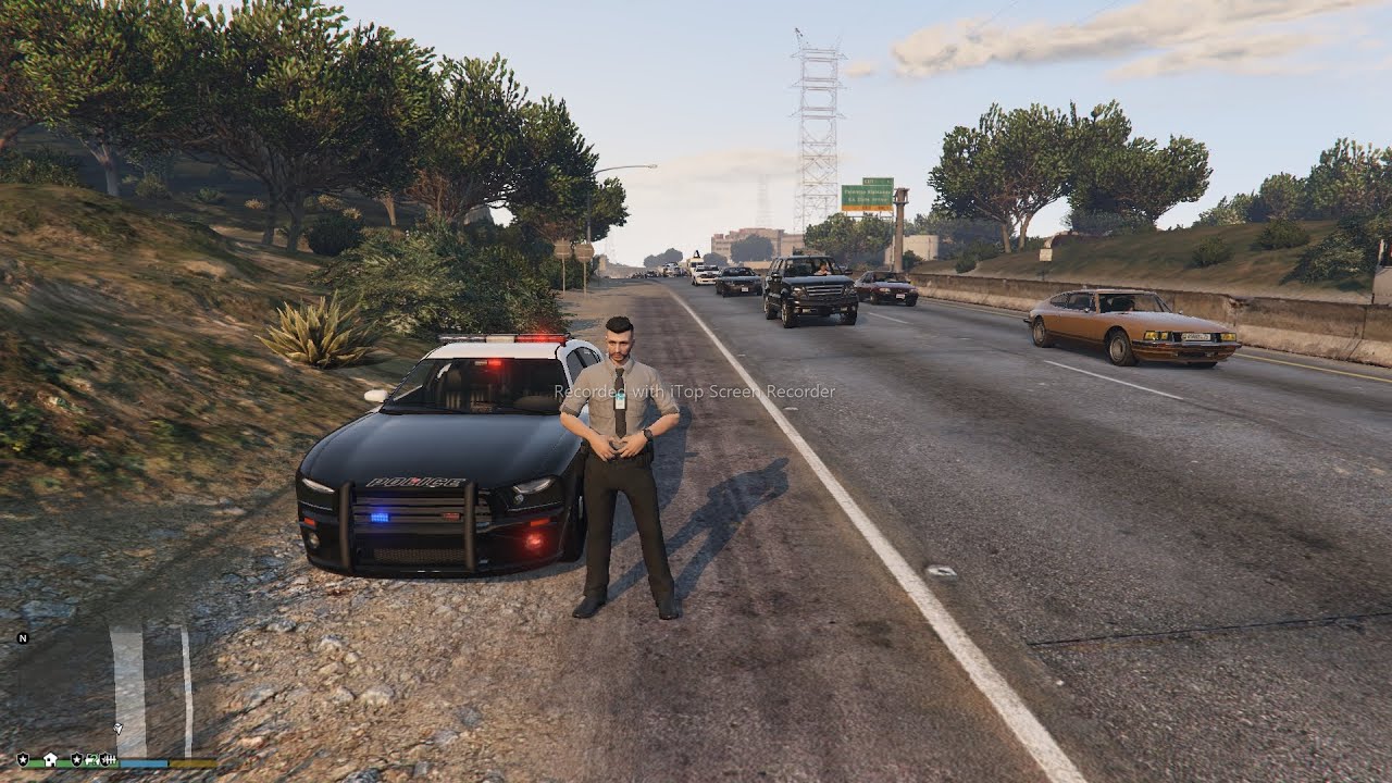 Как производится остановка автомобиля в GTA 5! (LSPDFR МОД)