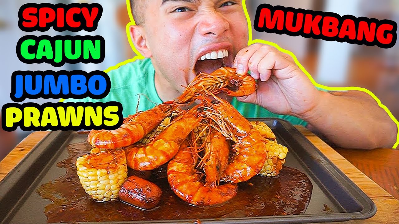 How to make SPICY Cajun Jumbo Prawns boil | RECIPE | MUKBANG