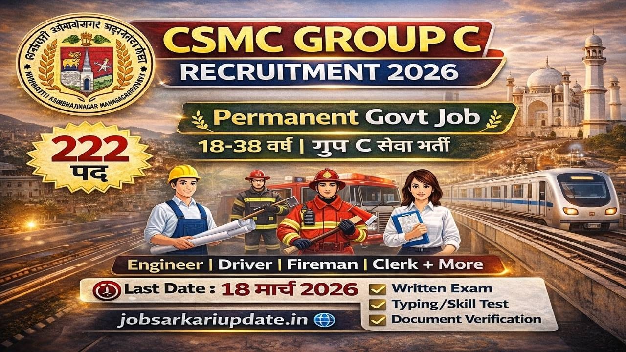 CSMC Group C Recruitment 2026 | 222 Vacancy | Online Form | Salary | Full Details