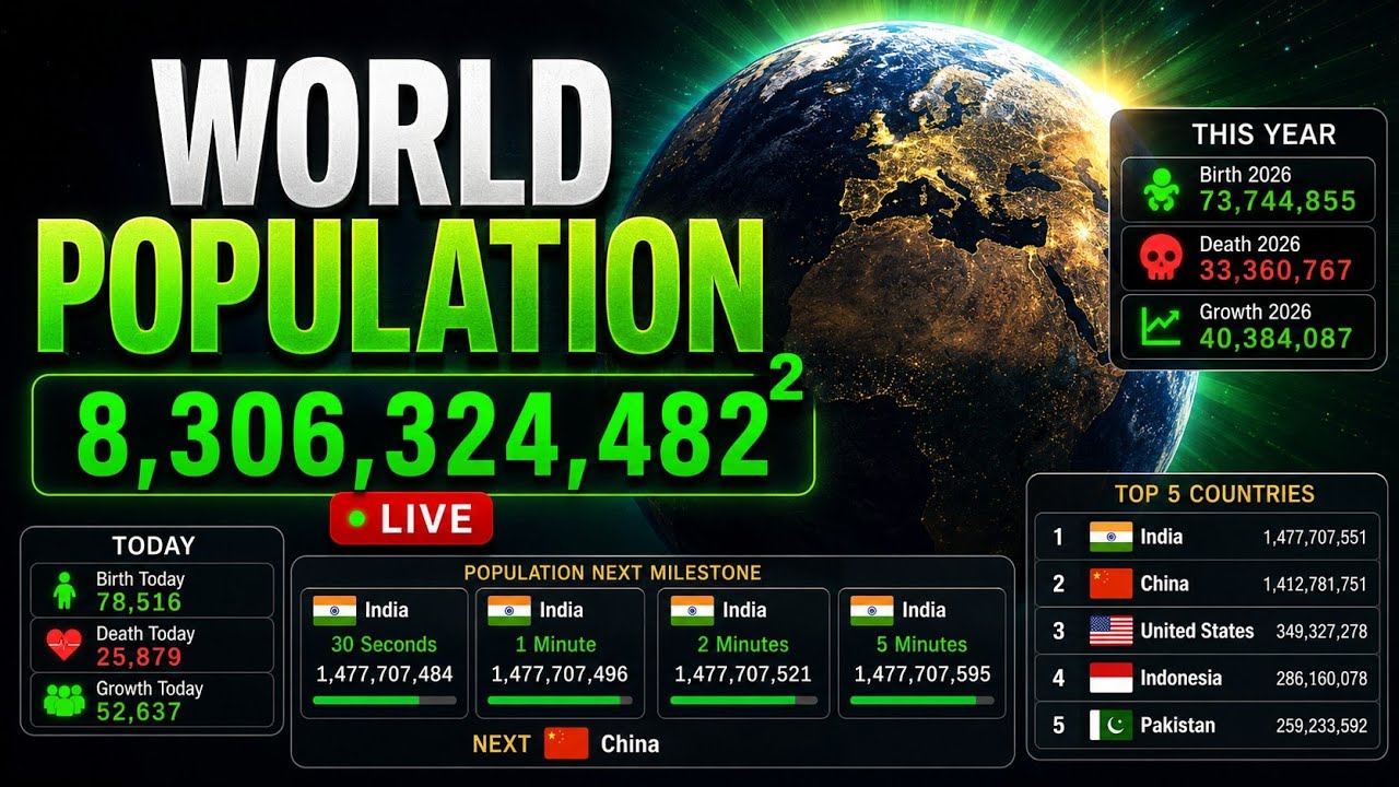 [Live] Population counter 24/7 | Religion, Region by Population #population #countries #live