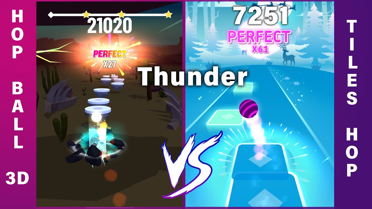 Tiles Hop VS Hop Ball 3D - Thunder