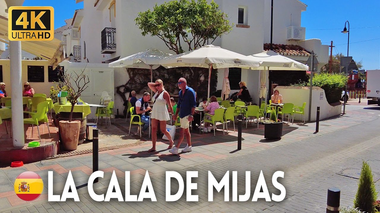 4K Beach & Town Tour of La Cala De Mijas, Malaga, Spain in April 2022