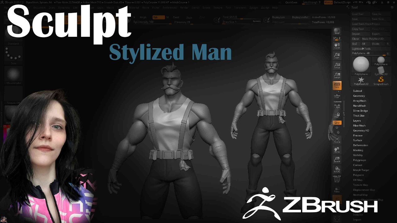 Поработаем с лицом | Stylized man - Lash #13 (Zbrush)
