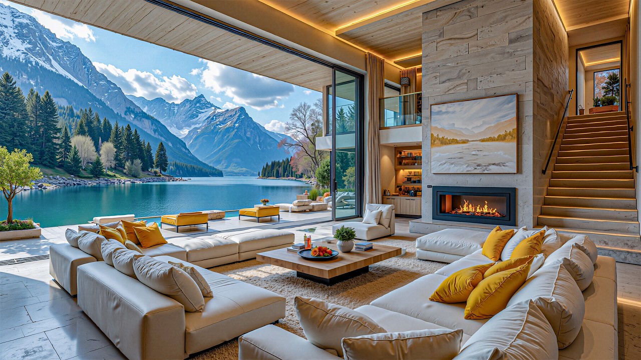 Smooth Jazz In The Lakeside Living Room Nestled In The Woods - Smooth Jazz & A Warm Spring Lake View