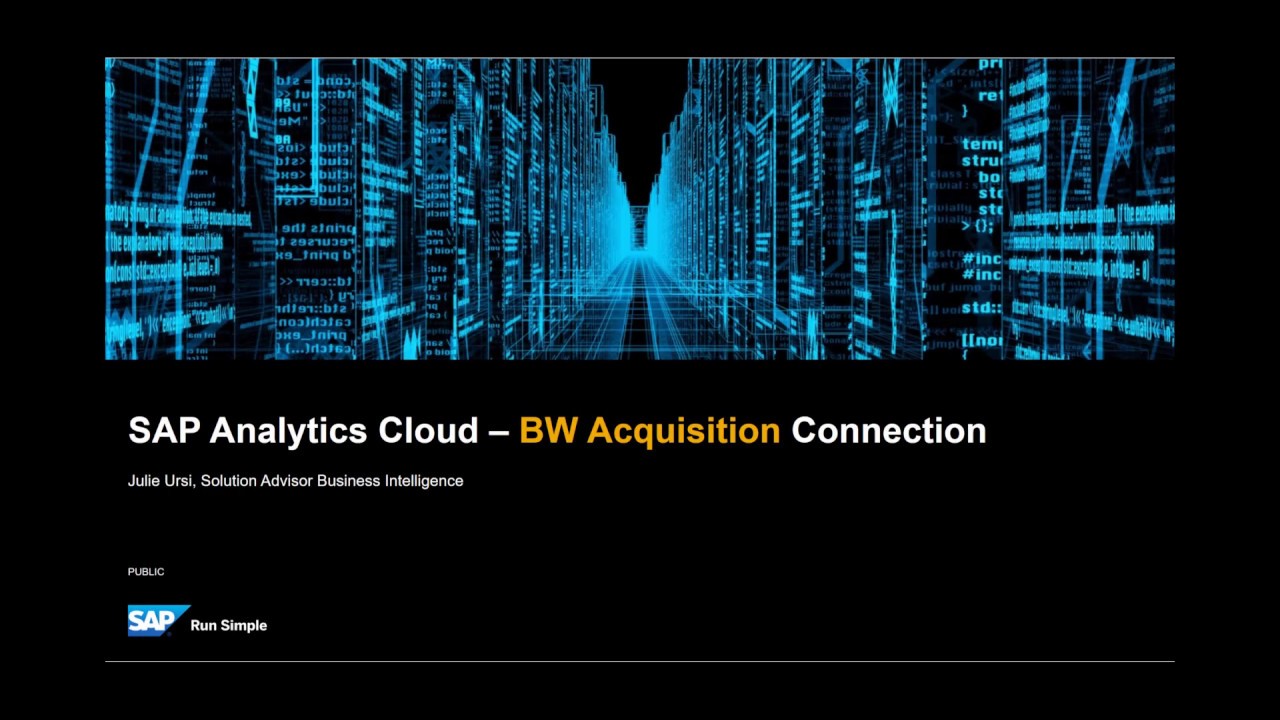 SAP Analytics Cloud - BW Acquisition