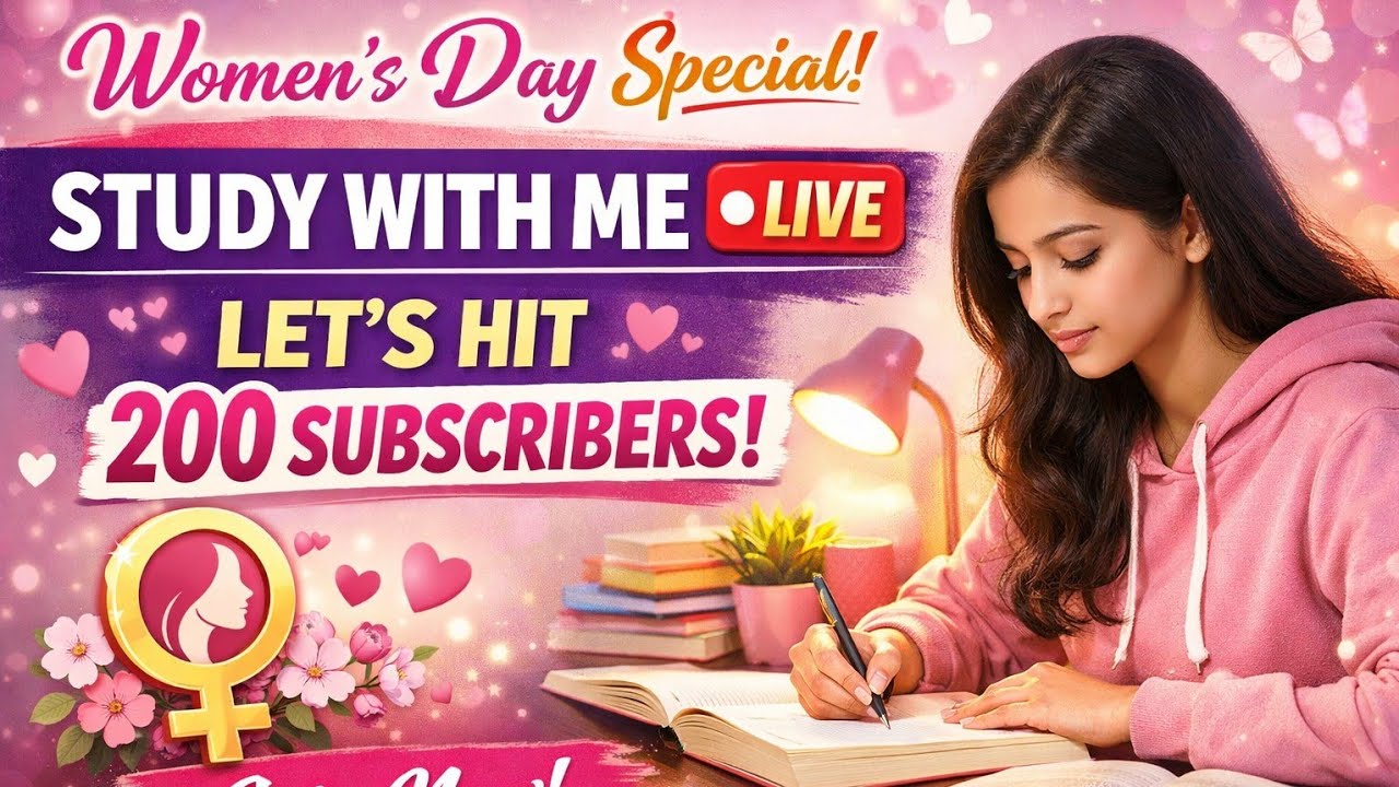 ”“Women’s Day Live Study Session | Girls Can Do Anything 💪📚”