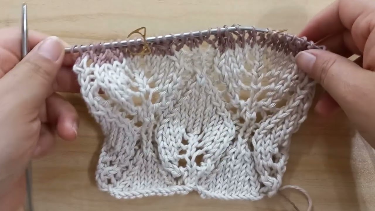 Punto hoja (dos agujas o agujas circulares) VUELTA 1 A VUELTA 9 