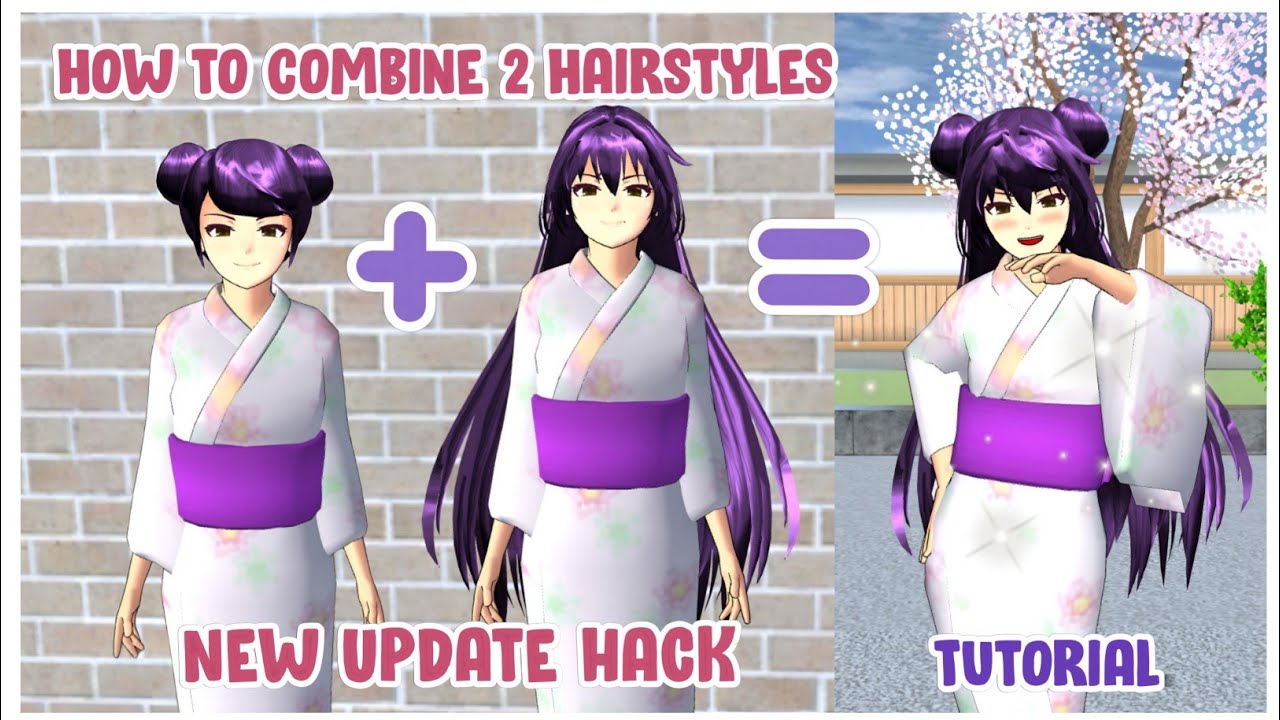 New Update Hack! 😍 How to Combine 2 Hairstyles for Girl • Easy Tutorial • Sakura School Simulator