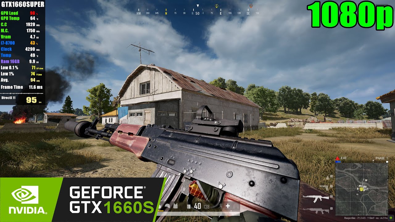 GTX 1660 SUPER | PUBG - 1080p (tested in 2023)