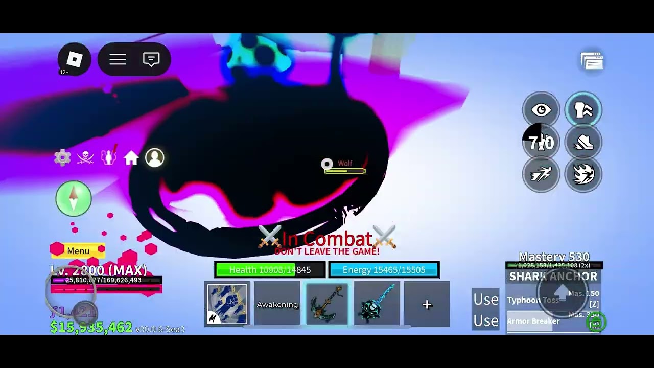 Pvp but not use any fruit in blox fruit with shark anchor sword 😈😈😈