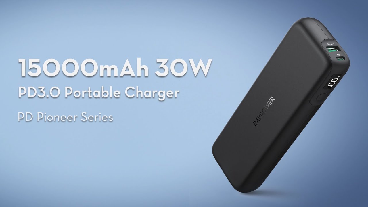 RAVPower PD Pioneer | 15000mAh 18W Portable Charger USB C Power Bank (PB203)