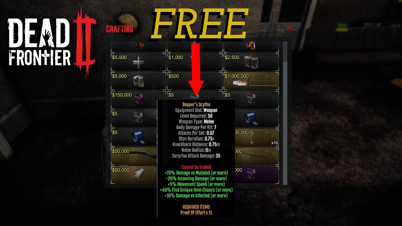 Dead Frontier 2 - Guide For Reaper Scythe, Fright Mask, Fatman Mittens and More!