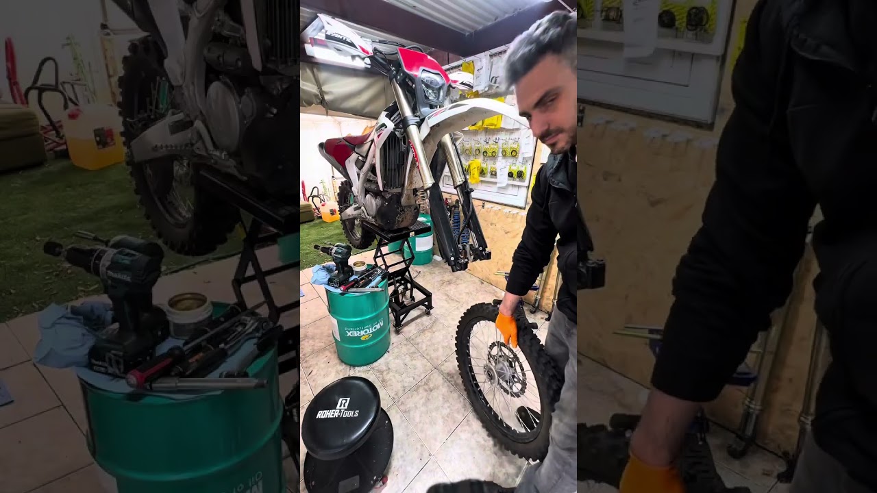 הרכבת גלגל אופנוע שטח , איזון בולמים במהלך הרכבת  גלגל באופנוע שטח