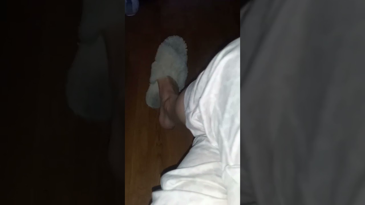 Dangling my stinky fluffy slippers