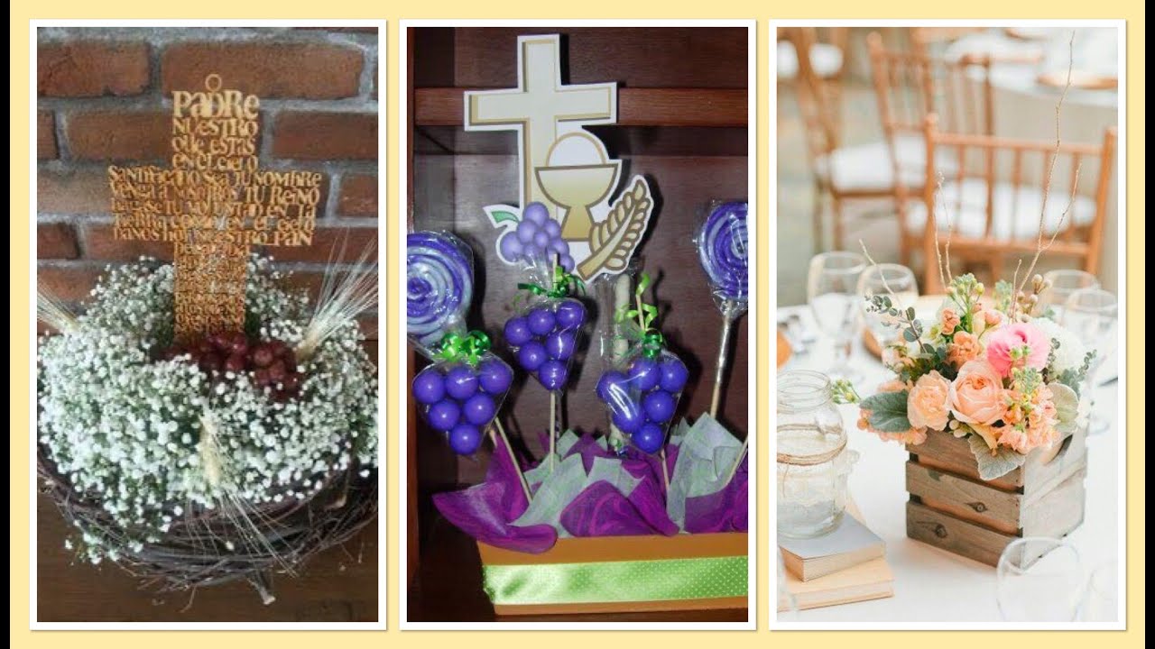 Centros de Mesa para Primera Comunion 🕯 ideas 💡