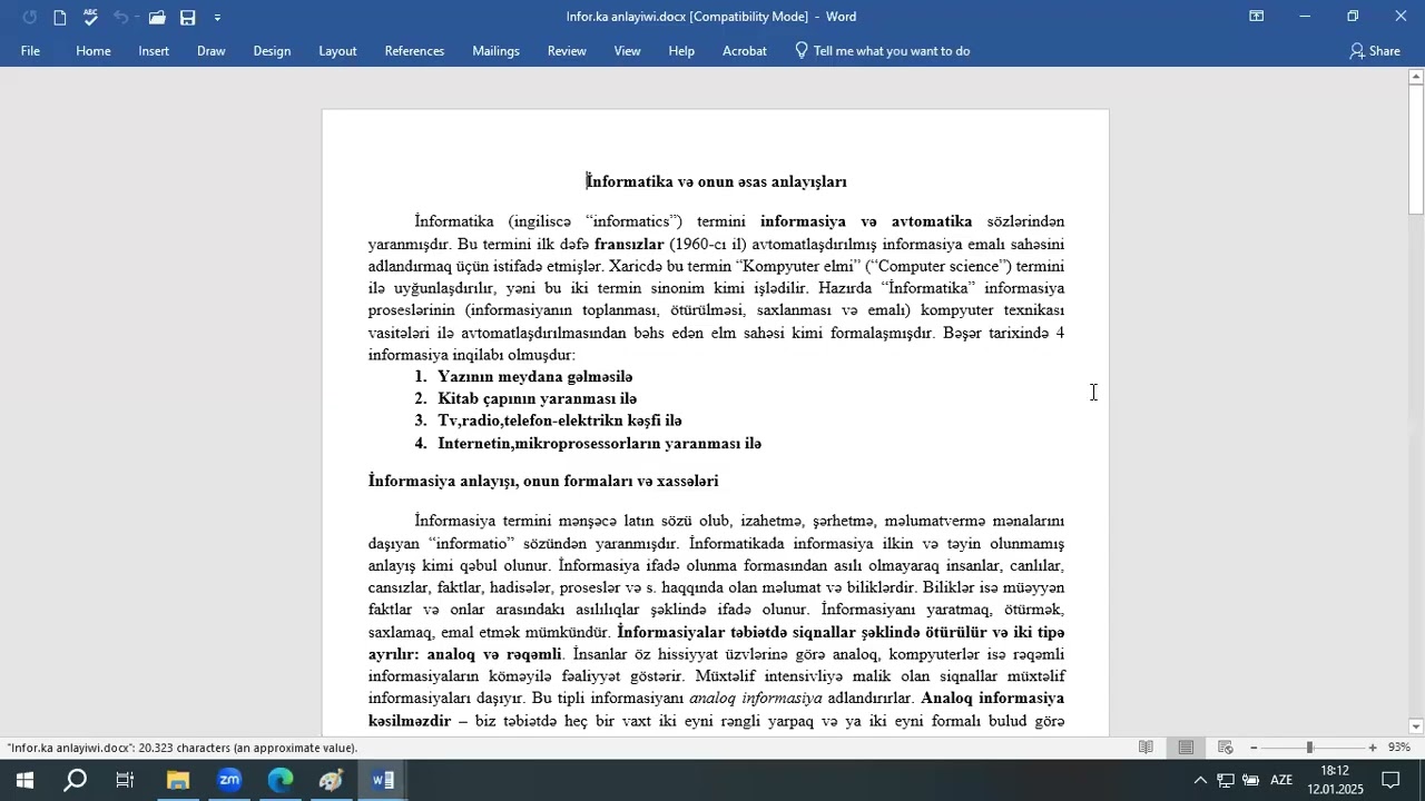 İnformasiya anlayışı 1ci hissə