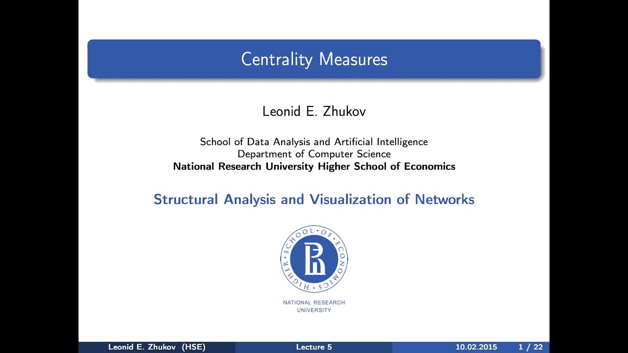 Network Analysis. Lecture 5. Centrality measures.