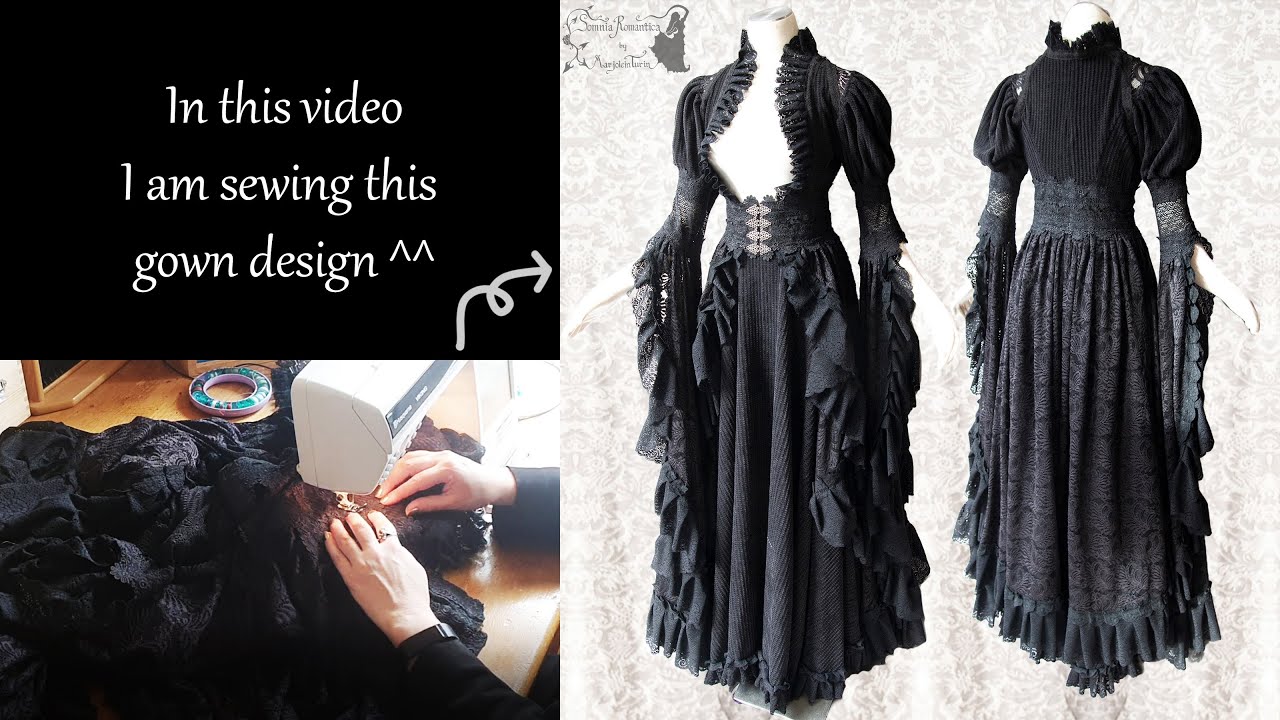 I made this black gothic novel inspired gown design, Somnia Romantica BTS