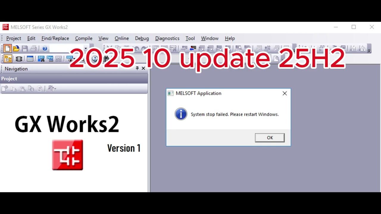 fix error system startup failed please restart windows gx works2