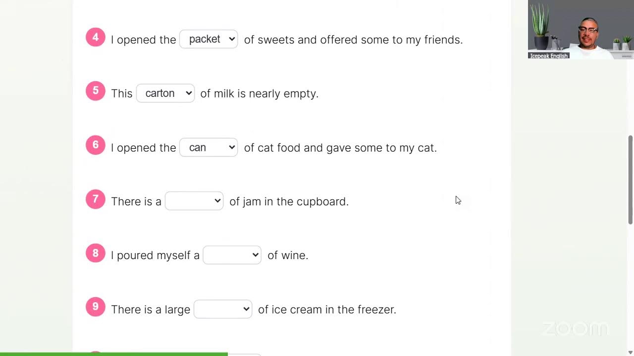 A2 Vocabulary / Containers 6 Quantities