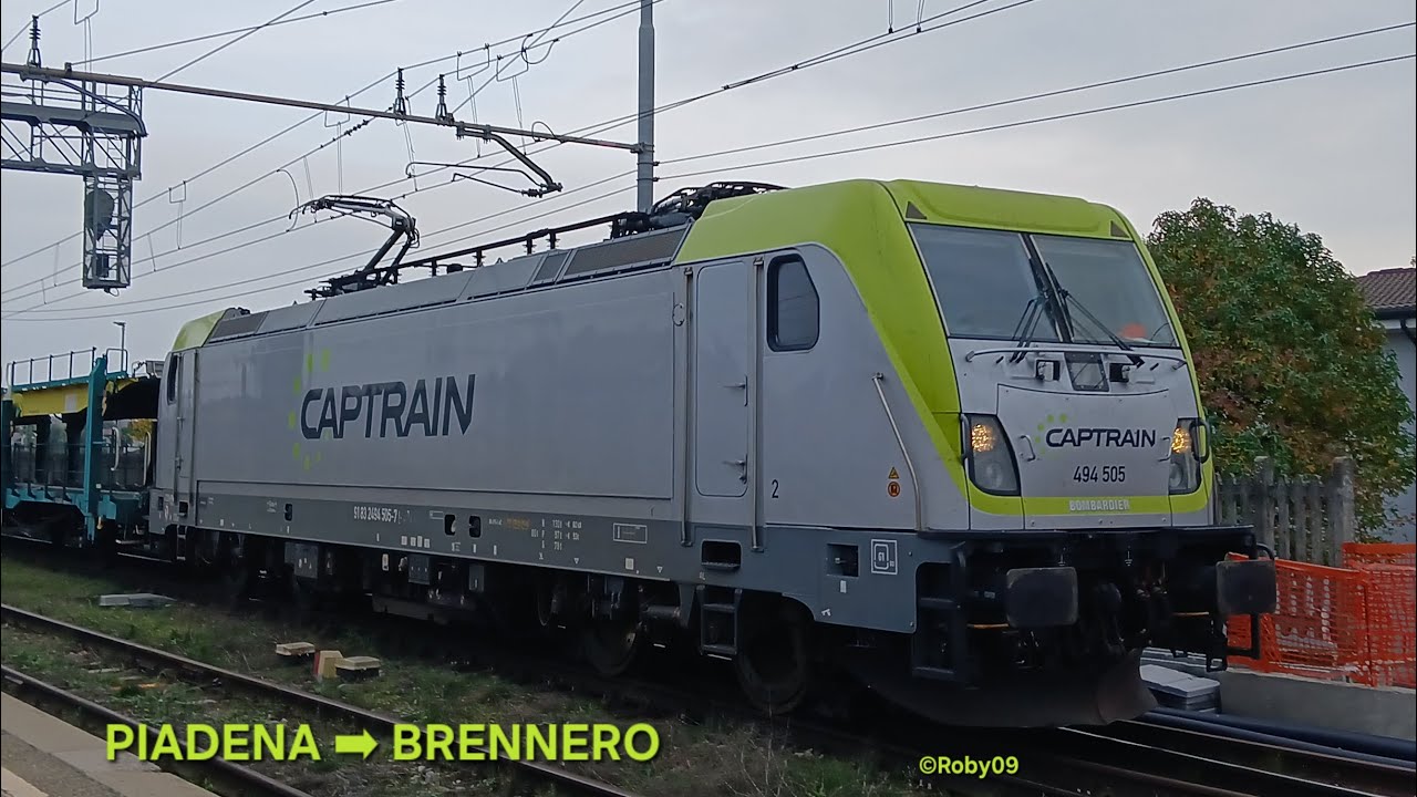 E494 505 Captrain con bisarche ARS Altmann miste con PIADENA ➡ BRENNERO