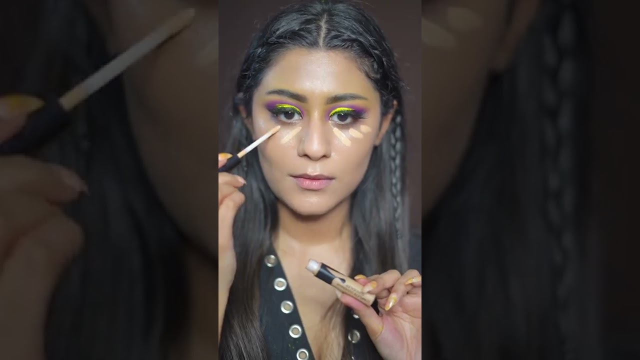 Relaxing Dramatic Neon eyes Tutorial you dont wanna miss 😍✨| Ria Sehgal #shorts #ashortaday