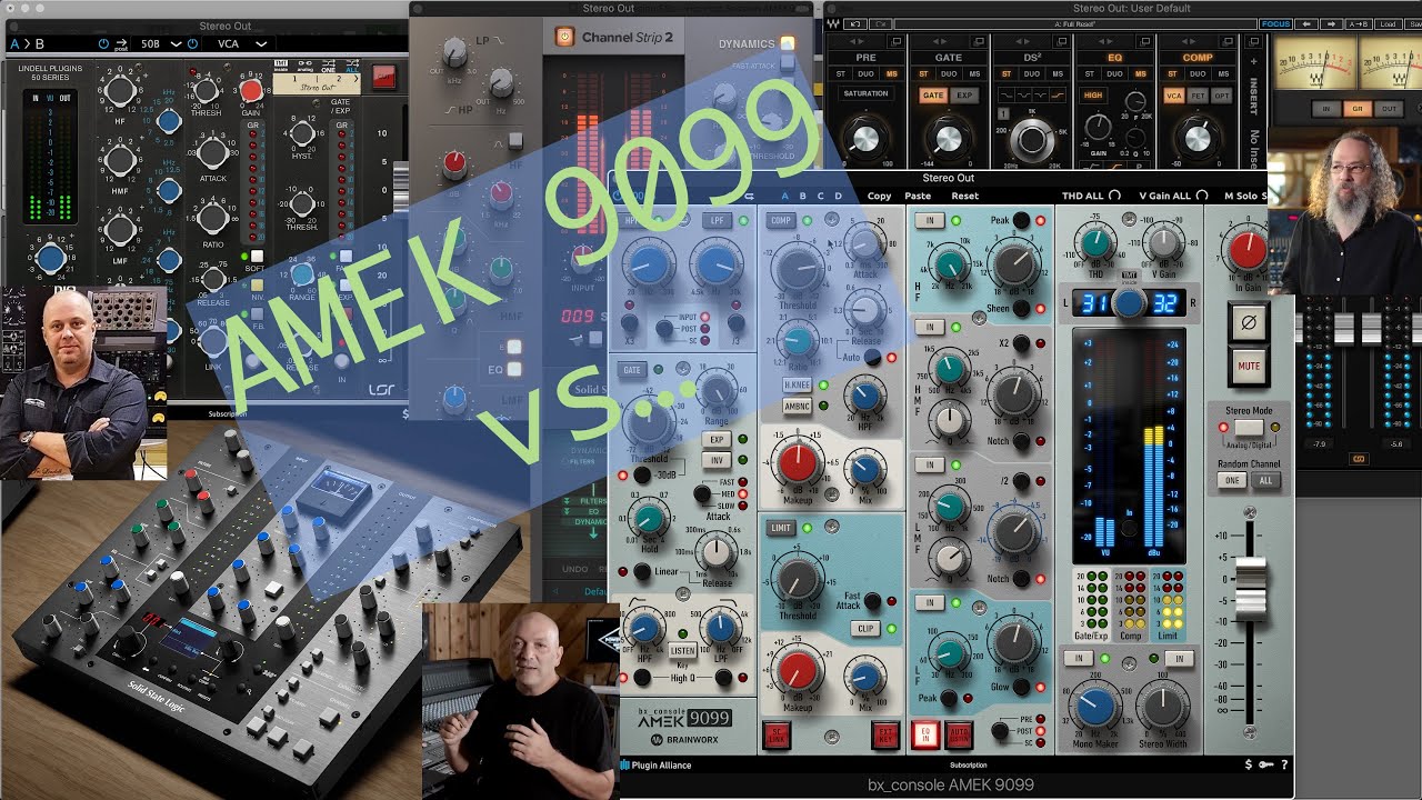 AMEK 9099 vs SSL UC1, Scheps Omni, Lindell 50 [4K,60fps]