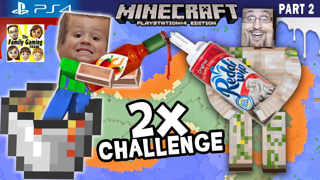 Minecraft Hot Sauce & Whipped Cream Challenge + Lava Island Golems (FGTEEV PS4 Part 2 Gameplay)
