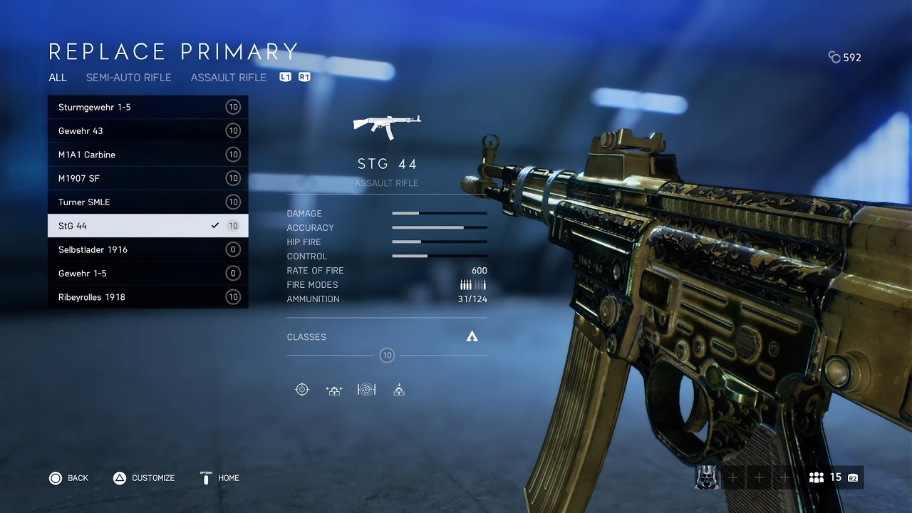 Battlefield 5 All GOLD PLATED WEAPONS! 15 out of 33