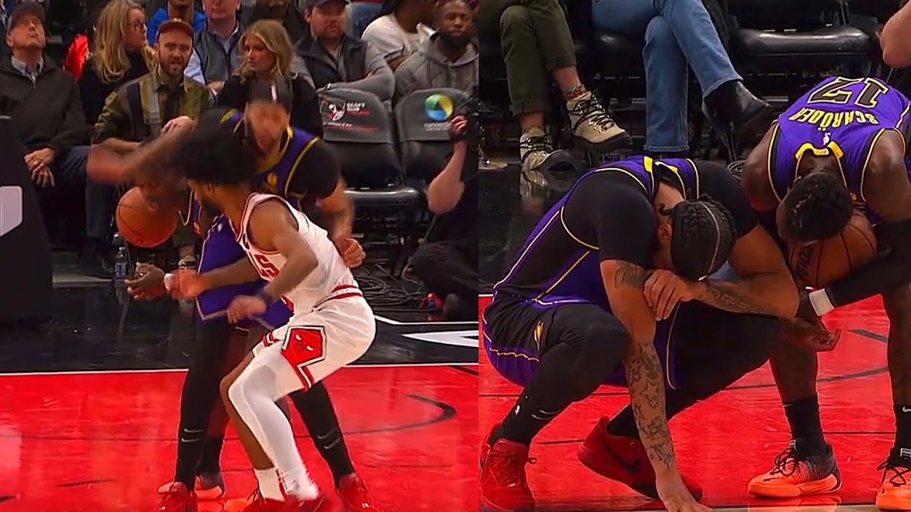 Coby White Gets A Flagrant Foul For Hitting Anthony Davis IN THE NUTS!Lakers Vs Chicago Bulls#nba