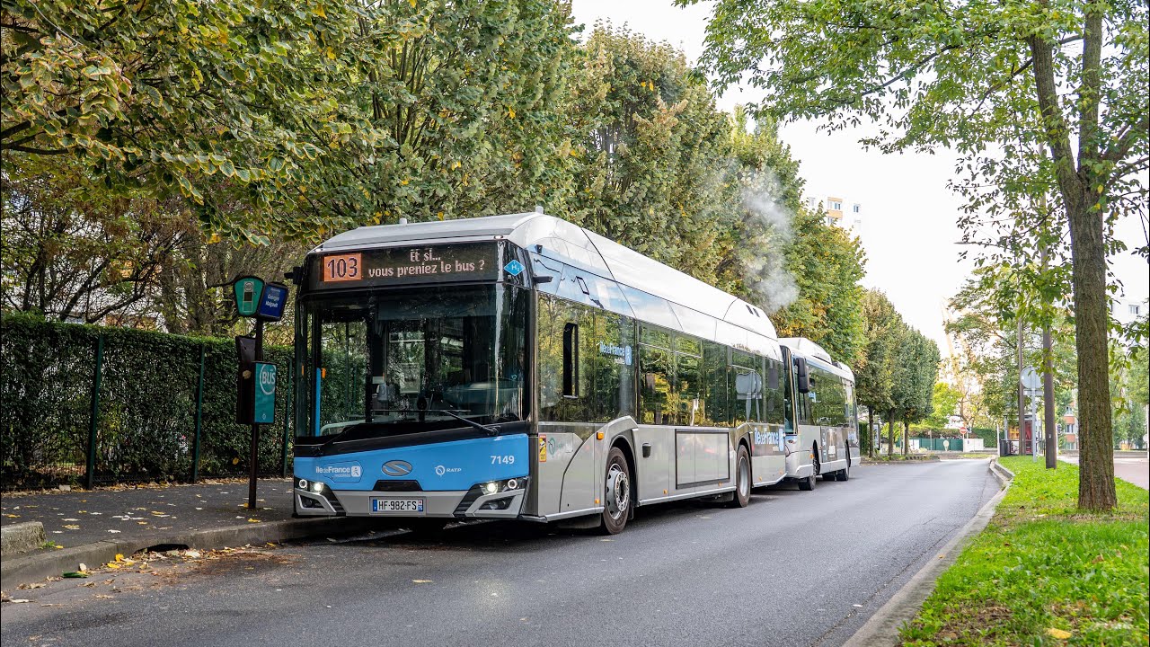 [RATP] Solaris Urbino IV 12 Hydrogène 7149 (IDFM 241133) en service sur la ligne 103