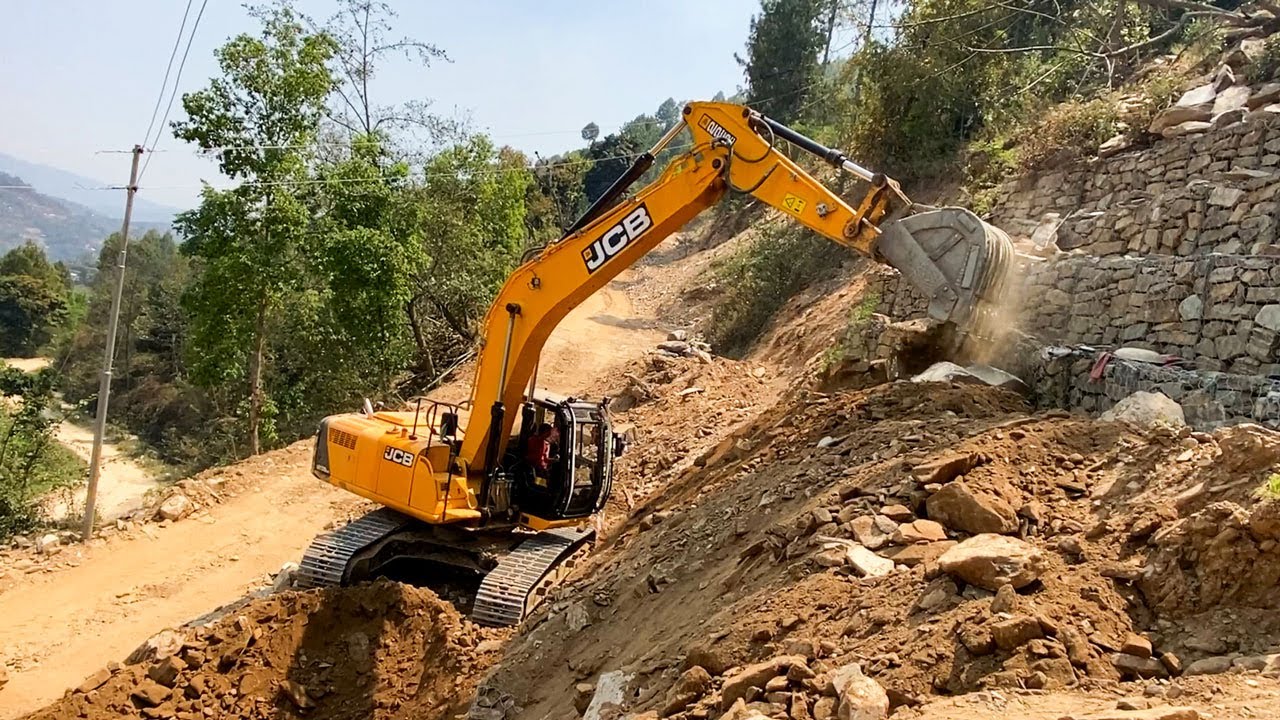 Powerful JCB Excavator Extending Road in Action | JCB | Excavator Working Video