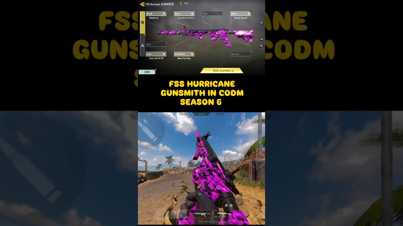 BEST FSS HURRICANE GUNSMITH IN CODM SEASON 6 #codmobile #codm #shorts #short #shortsfeed