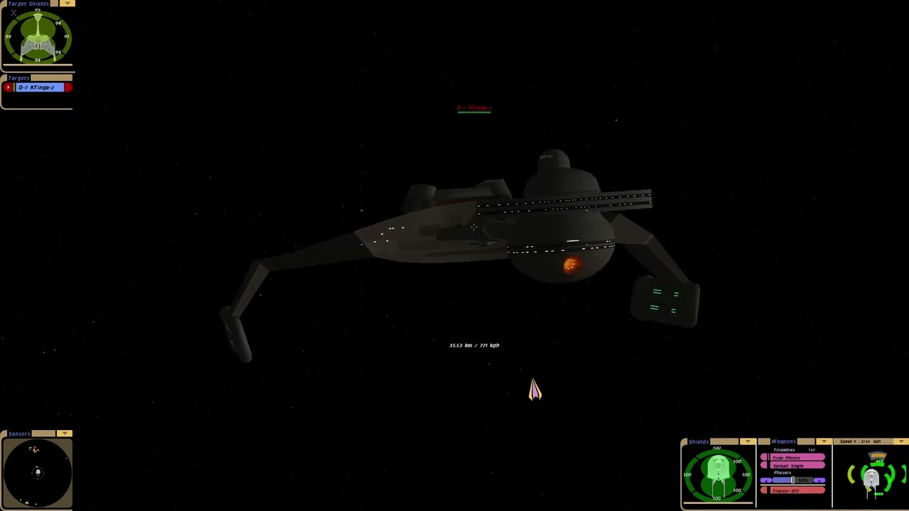 Federation TMP Kiev-Class vs Klingon D-7 K’Tinga |KM| Star Trek Bridge Commander
