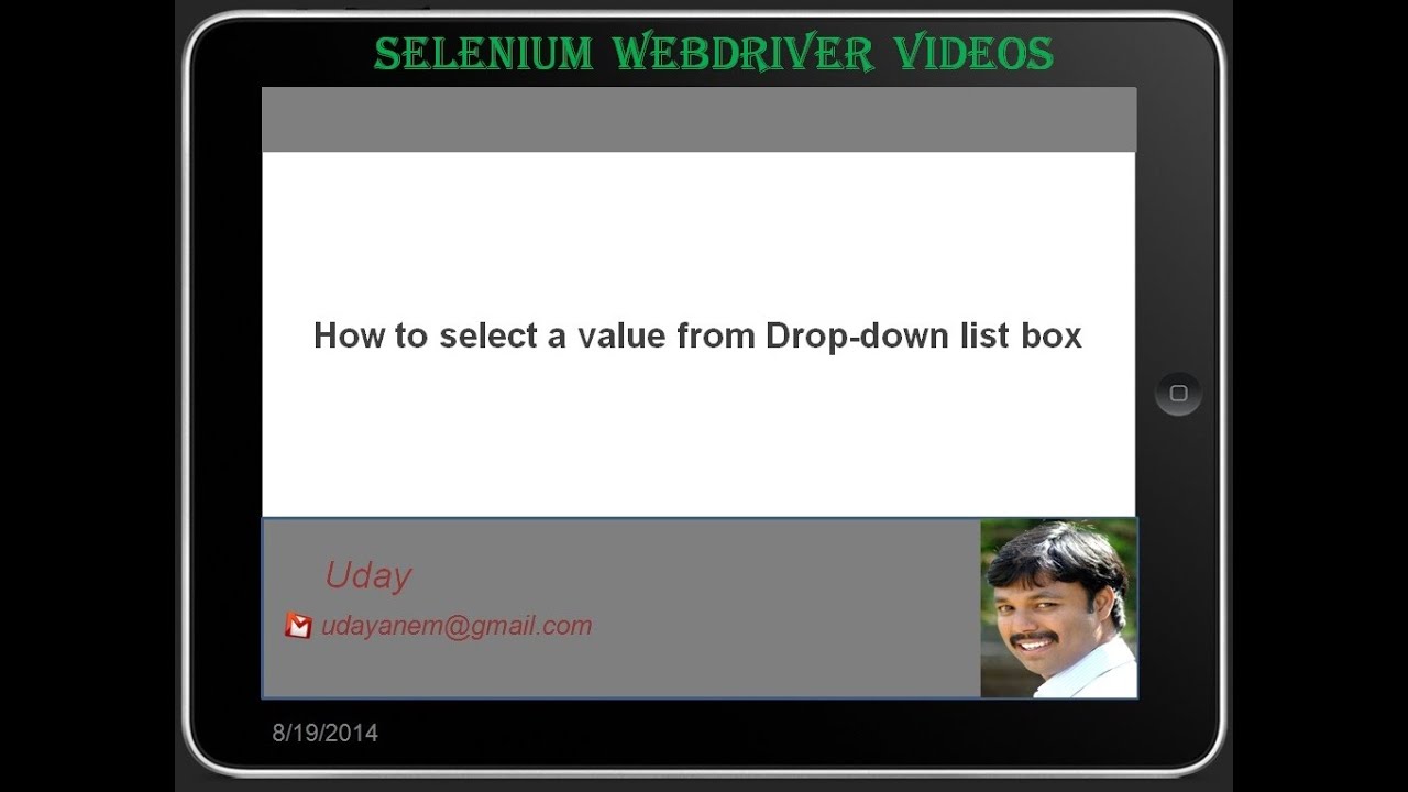 [Selenium WebDriver Videos]: How to select a value from a Dropdown listbox