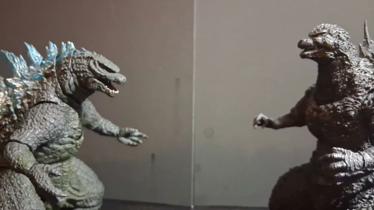 Godzilla 2014 vs godzilla minus one [stop motion video that I finally made for a long time]