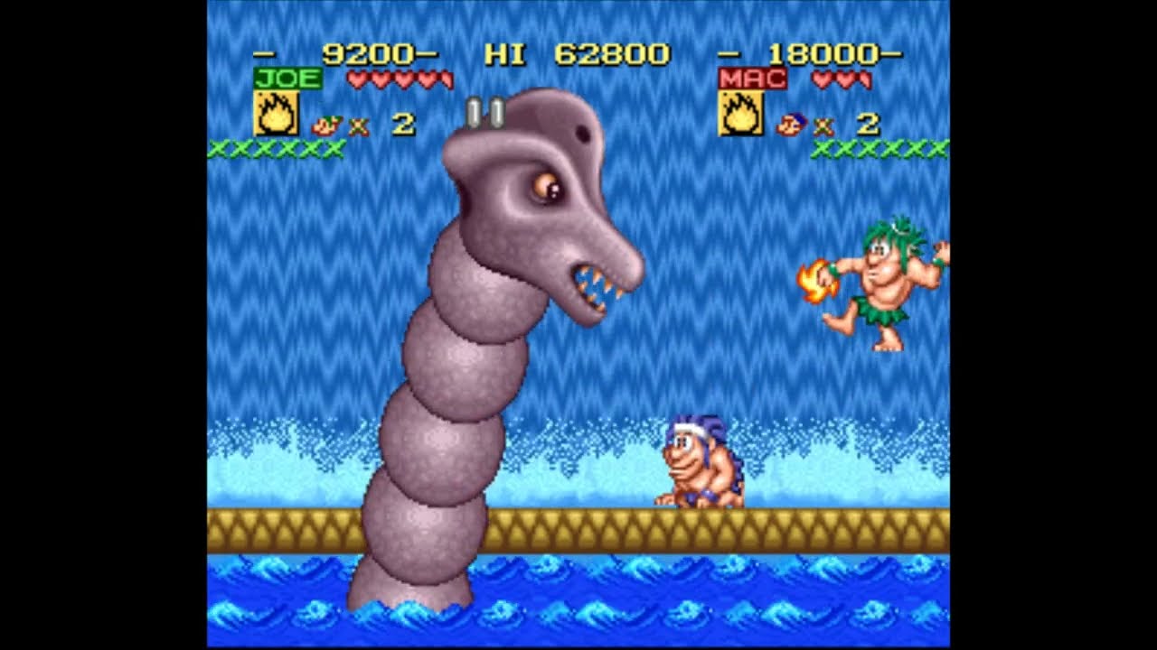 Joe & Mac Snes(2p Super player mode - Hard - Coop - No Continue)