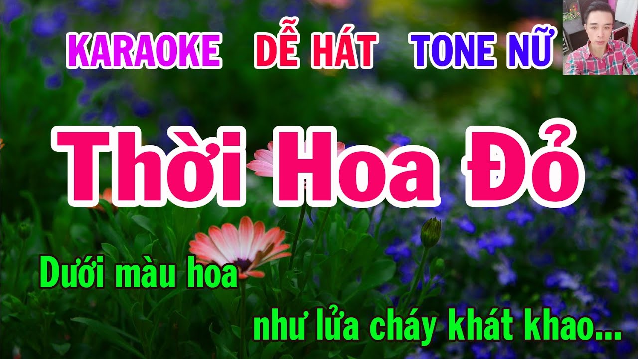 Karaoke  Thời Hoa Đỏ  Tone Nữ  Nhạc Sống  gia huy karaoke doc