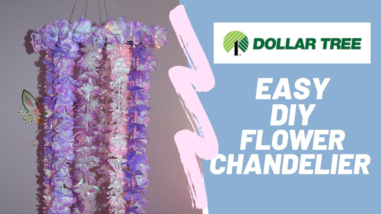 DIY FLOWER CHANDELIER / DOLLAR TREE DIY ROOM DECOR #dollartree #diy