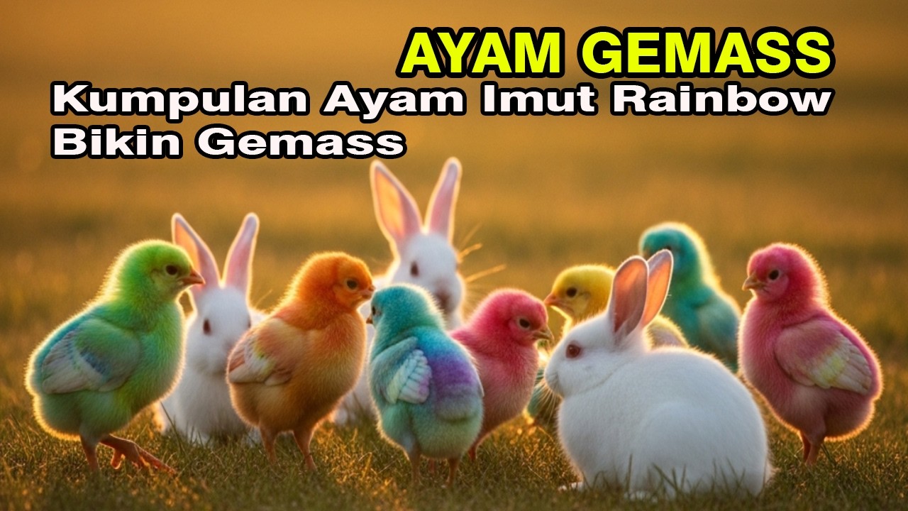 Ayam rainbow lucu,ayam warna warni gokil,Bebek & Kelinci Lucu terbaru #ayamgemass