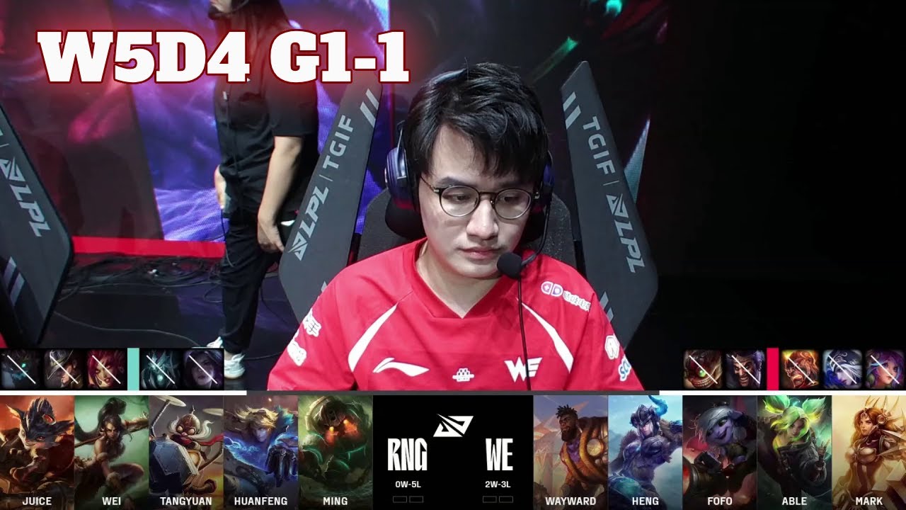 RNG vs WE - Game 1 | Week 5 Day 4 LPL Summer 2024 | Royal Never Give Up vs Team WE G1
